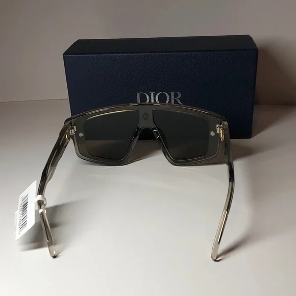 Dior CD Diamond M1U 40134U-L Men’s Mask Shield Sunglass Transparent Taupe Brown
